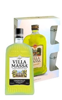 Ликер Villa Massa Limoncello di Sorrento 0.75 л с 2 стаканами