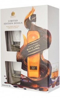 Виски Johnnie Walker Black Label Glass Pack 0.7 л с 2 стаканами для виски