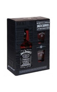 Виски Jack Daniels № 7 Tennessee 0.7 л в коробке с 2 бокалами